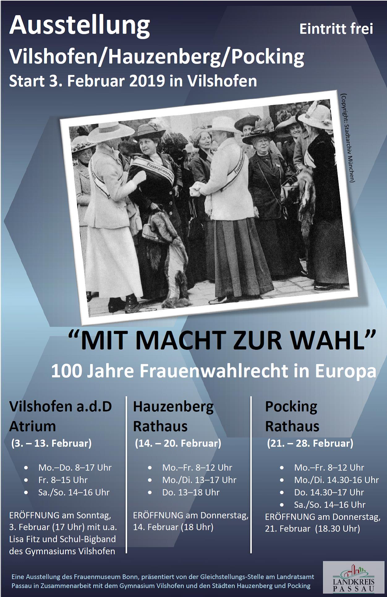 100 Jahre Frauenwahlrecht in Europa - Ausstellung noch bis 28. Februar im Passauer Land
