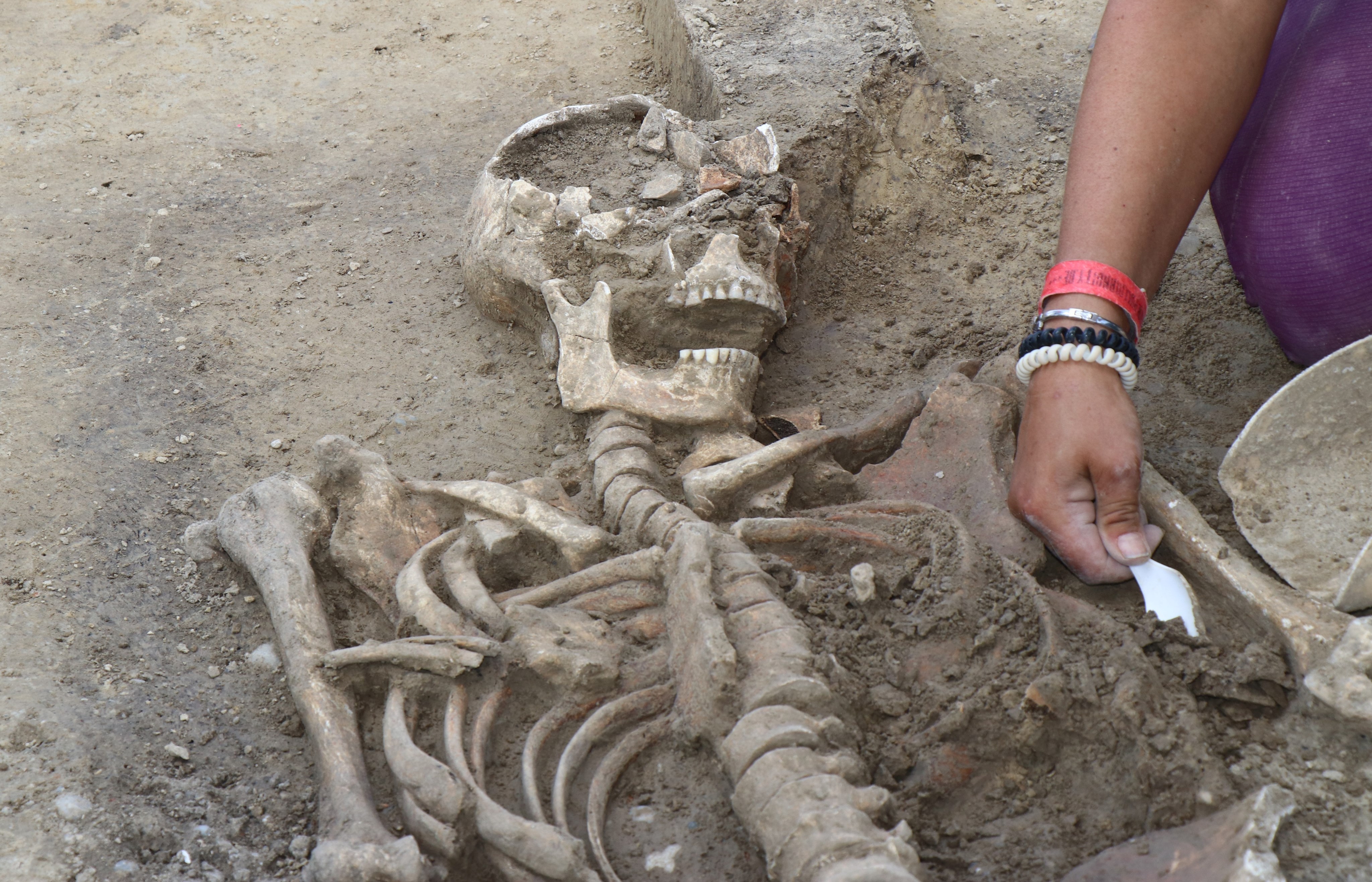 Erstaunlich gut erhalten nach 1200 Jahren: Die Gebeine der Bestatteten.